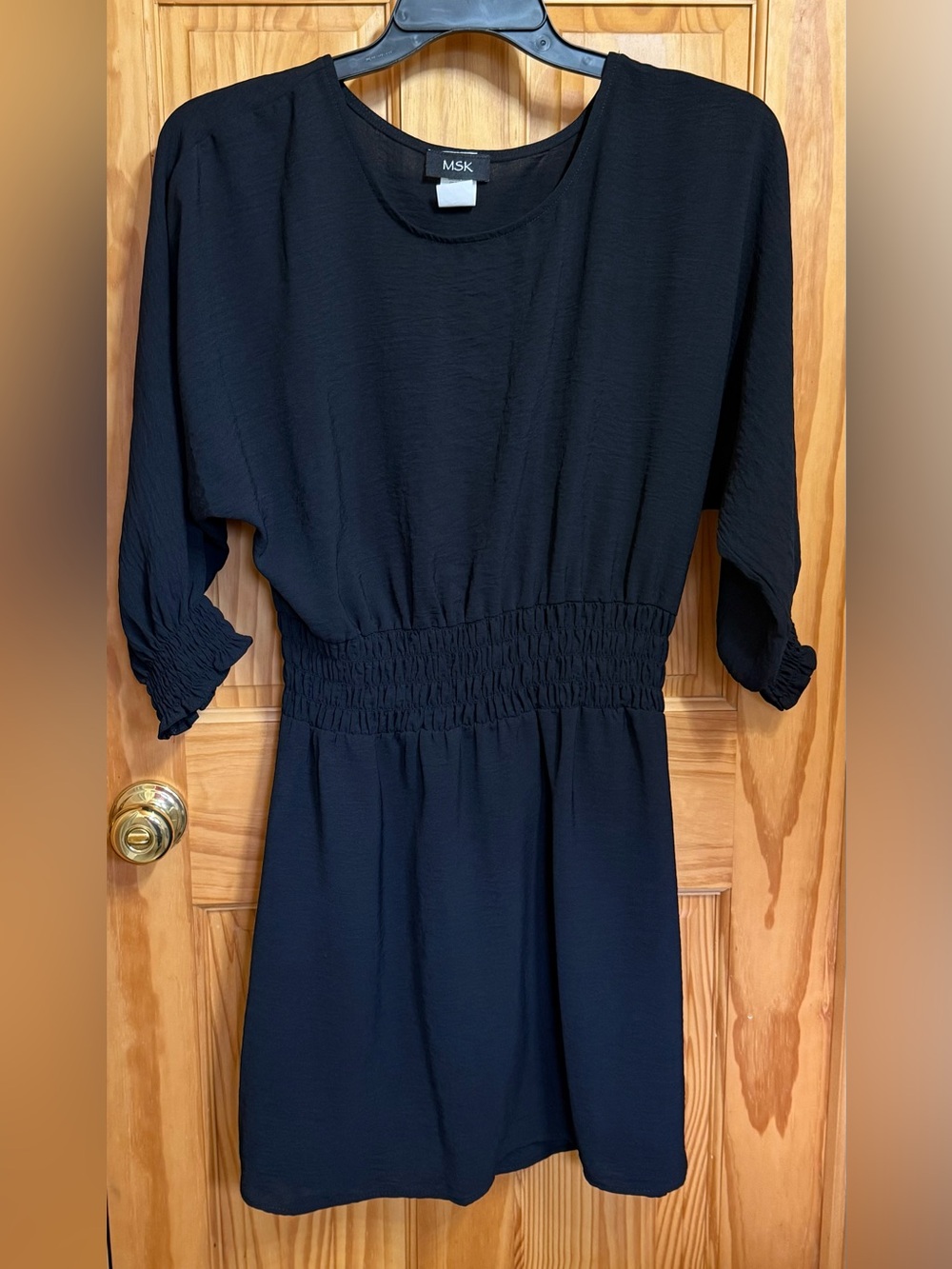 MSK Black Mini Dress with Smocked Waist